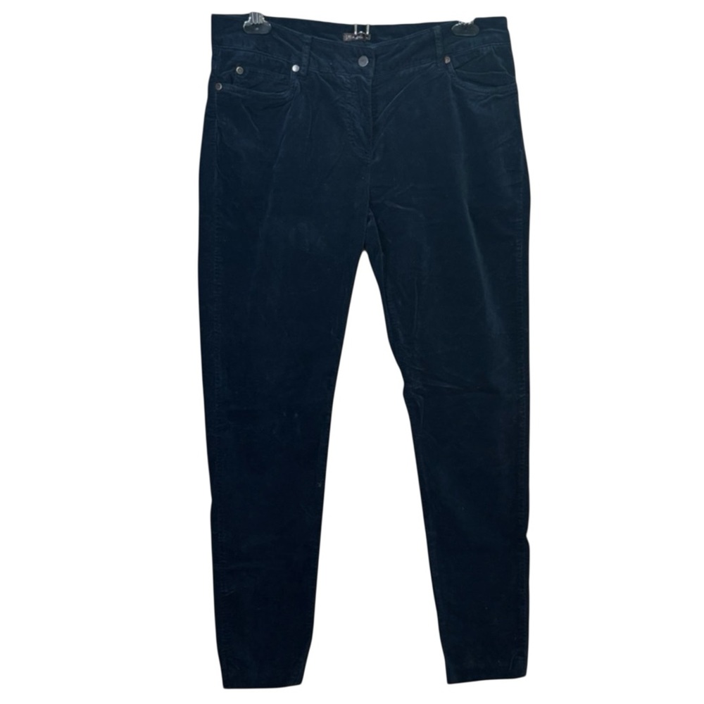 J. McLAUGHLIN Watson Slim 5-Pocket Stretch Blue Velvet Pants Size 12 - Picture 2 of 10